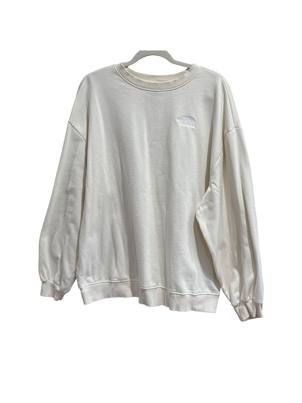 The North Face Women's Cream Crew Neck Sweatshirt. white Dune